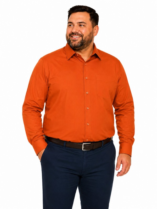 Goldenland extra hosszúujjú ing - Terracotta Extra méret Goldenland extra hosszúujjú ing - Terracotta Extra méret